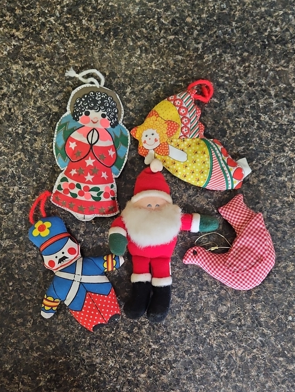 Vintage Christmas Ornaments Set Of 5
